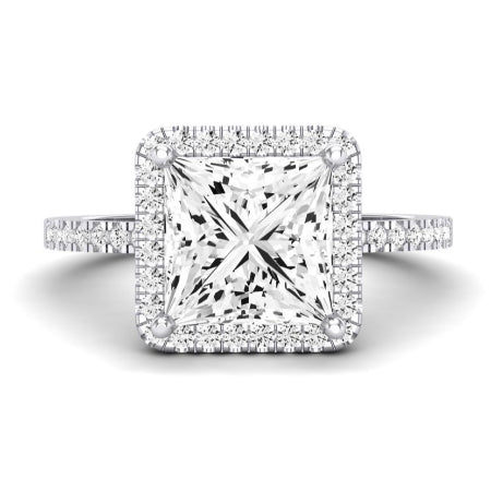 Bergenia Moissanite Matching Band Only (does Not Include Engagement Ring ) For Ring With Princess Center whitegold