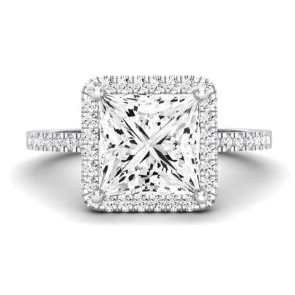 Bergenia Moissanite Matching Band Only (does Not Include Engagement Ring ) For Ring With Princess Center whitegold