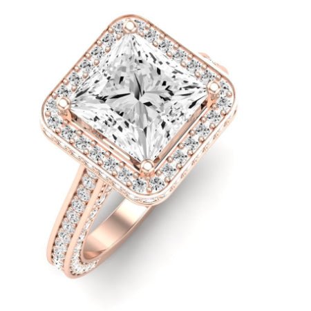 Buttercup Moissanite Matching Band Only (does Not Include Engagement Ring)  For Ring With Princess Center rosegold