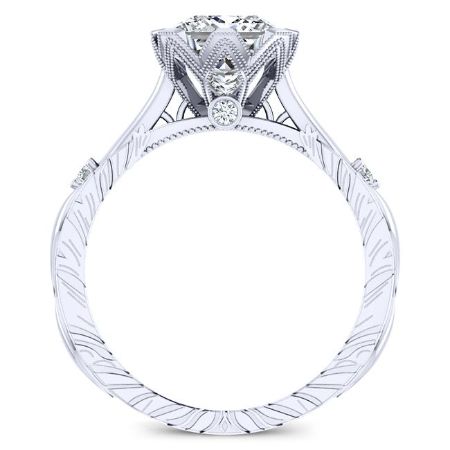 Arbor Moissanite Matching Band Only (engagement Ring Not Included) For Ring With Princess Center whitegold