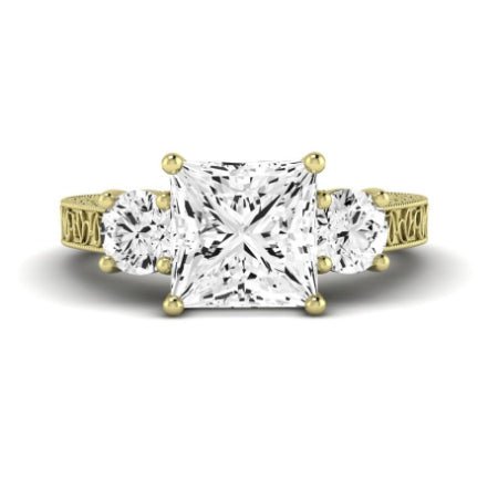 Belladonna Moissanite Matching Band Only (does Not Include Engagement Ring) For Ring With Princess Center yellowgold