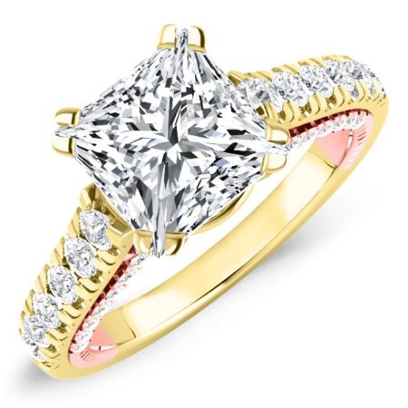 Nasrin Moissanite Matching Band Only (engagement Ring Not Included) For Ring With Princess Center yellowgold