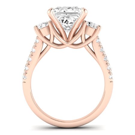 Primrose Moissanite Matching Band Only ( Engagement Ring Not Included) For Ring With Princess Center rosegold