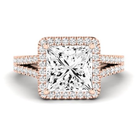 Silene Moissanite Matching Band Only ( Engagement Ring Not Included) For Ring With Princess Center rosegold