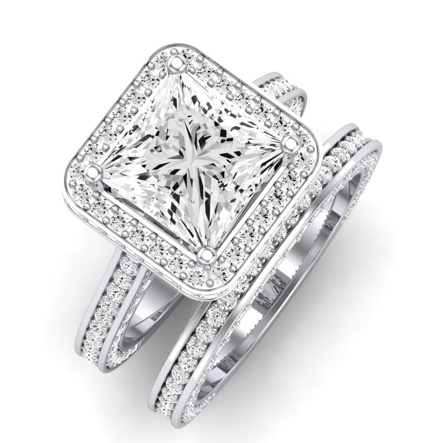 Buttercup Moissanite Matching Band Only (does Not Include Engagement Ring)  For Ring With Princess Center whitegold