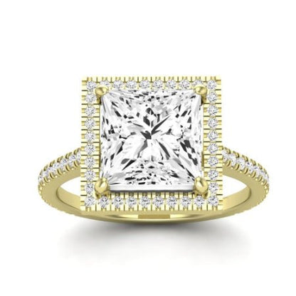 Columbine Moissanite Matching Band Only (does Not Include Engagement Ring) For Ring With Princess Center yellowgold
