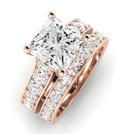 Calluna Moissanite Matching Band Only (does Not Include Engagement Ring) For Ring With Princess Center rosegold