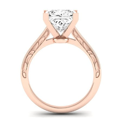 Astilbe Moissanite Matching Band Only (does Not Include Engagement Ring) For Ring With Princess Center rosegold