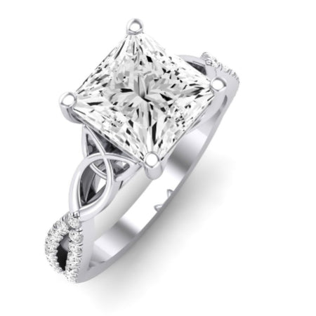 Pavonia Moissanite Matching Band Only (does Not Include Engagement Ring)  For Ring With Princess Center whitegold