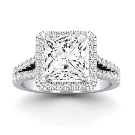 Silene Moissanite Matching Band Only ( Engagement Ring Not Included) For Ring With Princess Center whitegold