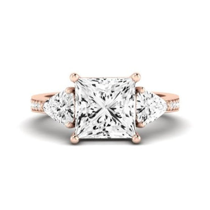 Snowdonia Moissanite Matching Band Only (engagement Ring Not Included) For Ring With Princess Center rosegold