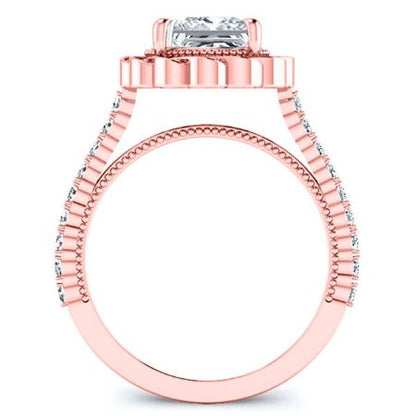 Ruellia Moissanite Matching Band Only (engagement Ring Not Included) For Ring With Princess Center rosegold