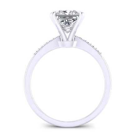 Poppy Moissanite Matching Band Only (engagement Ring Not Included) For Ring With Princess Center whitegold