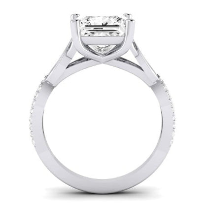 Pavonia Moissanite Matching Band Only (does Not Include Engagement Ring)  For Ring With Princess Center whitegold