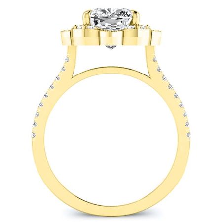 Rockrose Moissanite Matching Band Only (engagement Ring Not Included) For Ring With Princess Center yellowgold