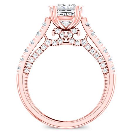 Nasrin Moissanite Matching Band Only (engagement Ring Not Included) For Ring With Princess Center rosegold