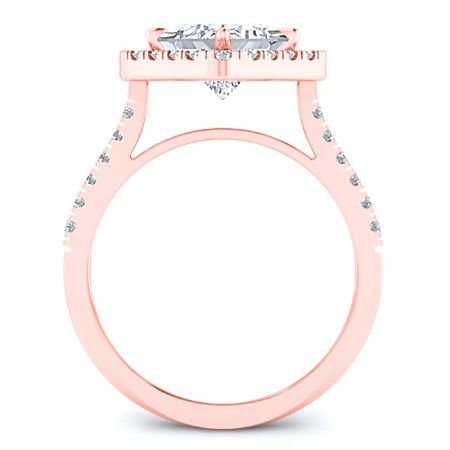Cattleya Moissanite Matching Band Only (engagement Ring Not Included) For Ring With Princess Center rosegold