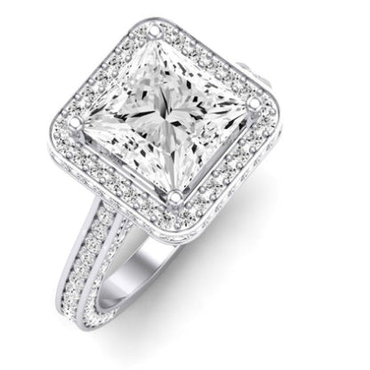 Buttercup Moissanite Matching Band Only (does Not Include Engagement Ring)  For Ring With Princess Center whitegold