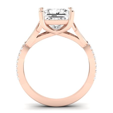 Pavonia Moissanite Matching Band Only (does Not Include Engagement Ring)  For Ring With Princess Center rosegold