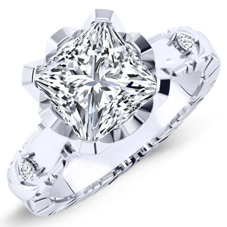 Arbor Moissanite Matching Band Only (engagement Ring Not Included) For Ring With Princess Center whitegold