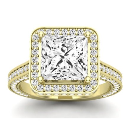 Buttercup Moissanite Matching Band Only (does Not Include Engagement Ring)  For Ring With Princess Center yellowgold