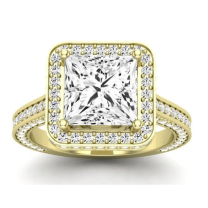 Buttercup Moissanite Matching Band Only (does Not Include Engagement Ring)  For Ring With Princess Center yellowgold