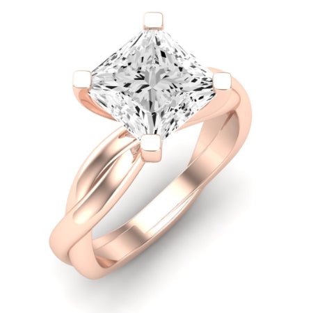 Baneberry Moissanite Matching Band Only (does Not Include Engagement Ring)  For Ring With Princess Center rosegold