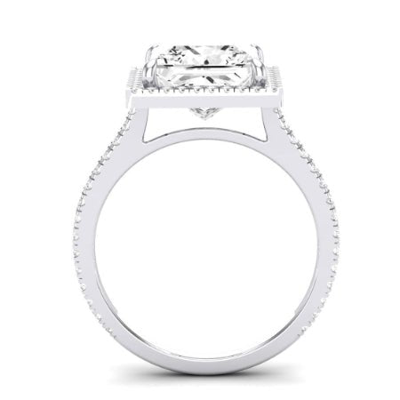 Columbine Moissanite Matching Band Only (does Not Include Engagement Ring) For Ring With Princess Center whitegold