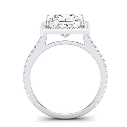 Columbine Moissanite Matching Band Only (does Not Include Engagement Ring) For Ring With Princess Center whitegold