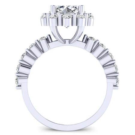 Privet Moissanite Matching Band Only (engagement Ring Not Included) For Ring With Round Center whitegold