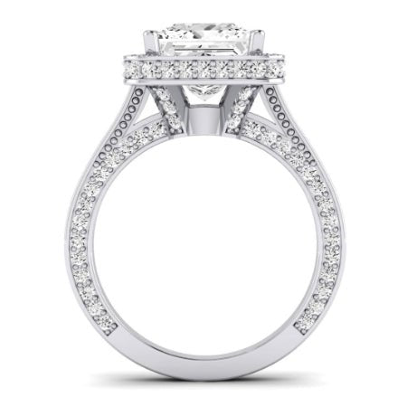 Buttercup Moissanite Matching Band Only (does Not Include Engagement Ring)  For Ring With Princess Center whitegold
