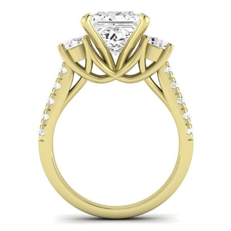 Primrose Moissanite Matching Band Only ( Engagement Ring Not Included) For Ring With Princess Center yellowgold