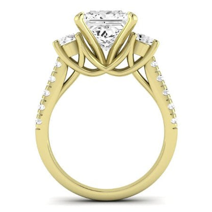 Primrose Moissanite Matching Band Only ( Engagement Ring Not Included) For Ring With Princess Center yellowgold