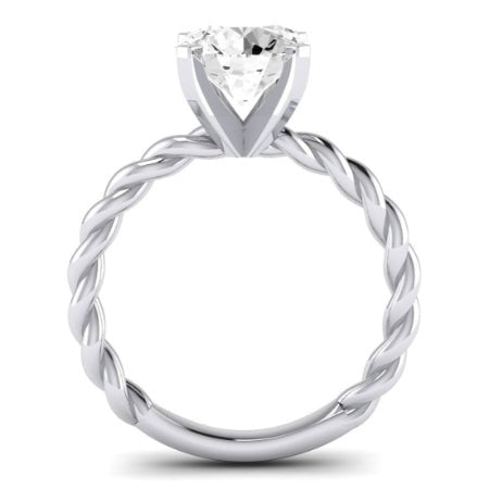 Balsam Moissanite Matching Band Only (does Not Include Engagement Ring) For Ring With Round Center whitegold