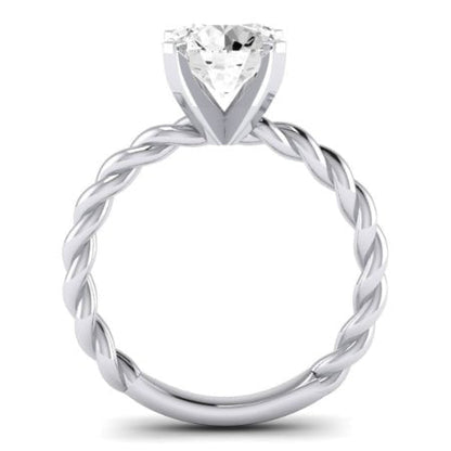 Balsam Moissanite Matching Band Only (does Not Include Engagement Ring) For Ring With Round Center whitegold