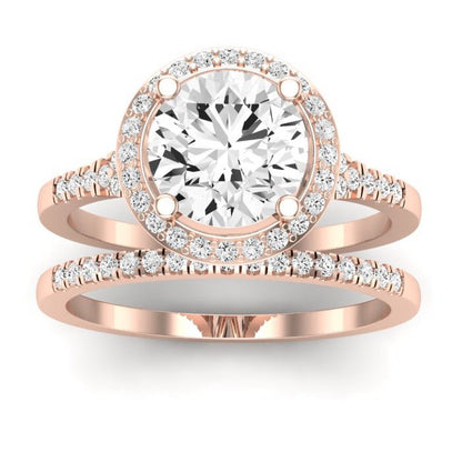 Desert Rose Moissanite Matching Band Only (engagement Ring Not Included) For Ring With Round Center rosegold