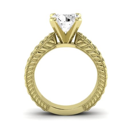 Azalea Moissanite Matching Band Only (does Not Include Engagement Ring) For Ring With Round Center yellowgold
