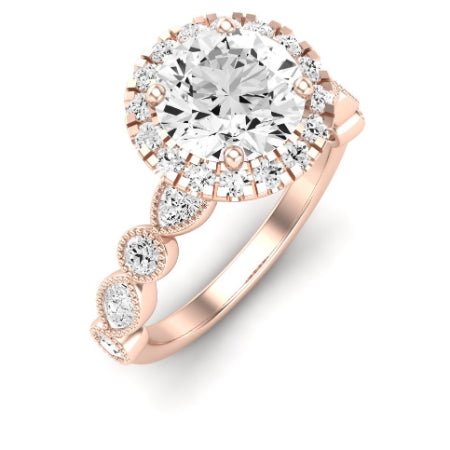 Aubretia Moissanite Matching Band Only (does Not Include Engagement Ring) For Ring With Round Center rosegold