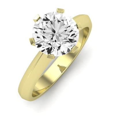 Senna Moissanite Matching Band Only (does Not Include Engagement Ring) For Ring With Round Center yellowgold