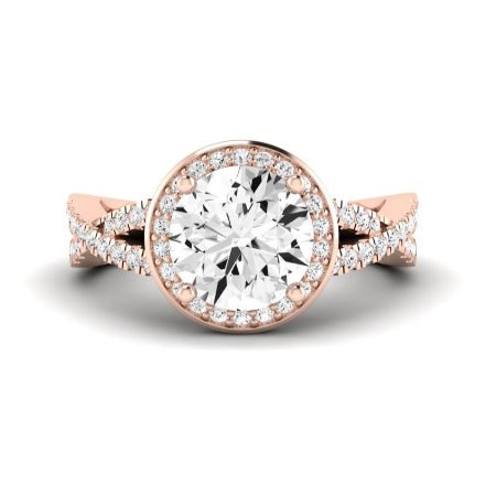 Moonflower Moissanite Matching Band Only (does Not Include Engagement Ring) For Ring With Round Center rosegold