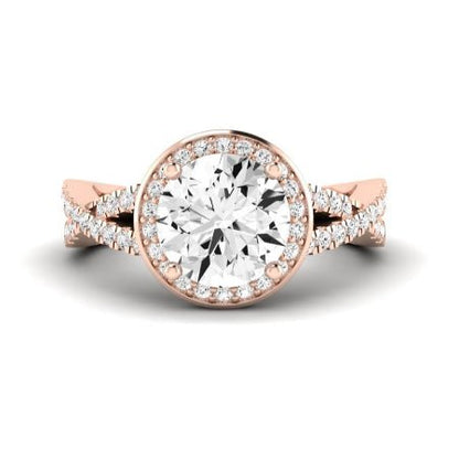 Moonflower Moissanite Matching Band Only (does Not Include Engagement Ring) For Ring With Round Center rosegold