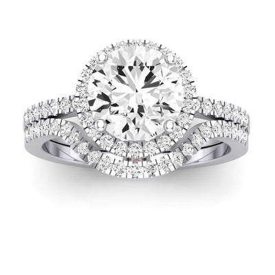 Bergenia Moissanite Matching Band Only (does Not Include Engagement Ring ) For Ring With Round Center whitegold