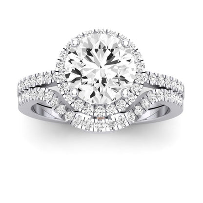Bergenia Moissanite Matching Band Only (does Not Include Engagement Ring ) For Ring With Round Center whitegold
