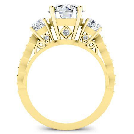 Calix Moissanite Matching Band Only (engagement Ring Not Included) For Ring With Round Center yellowgold