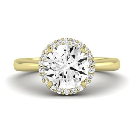 Calla Lily Moissanite Matching Band Only (does Not Include Engagement Ring) For Ring With Round Center yellowgold