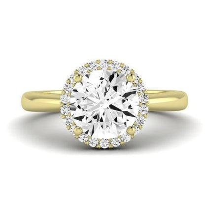 Calla Lily Moissanite Matching Band Only (does Not Include Engagement Ring) For Ring With Round Center yellowgold