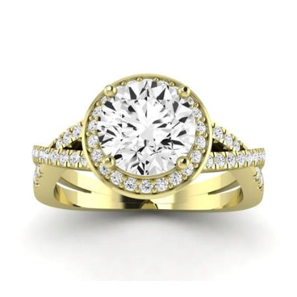 Moonflower Moissanite Matching Band Only (does Not Include Engagement Ring) For Ring With Round Center yellowgold