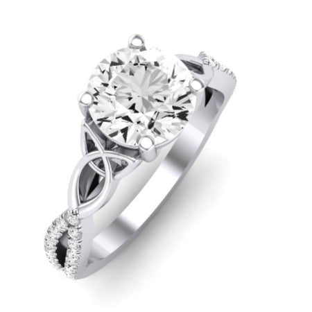 Pavonia Moissanite Matching Band Only (does Not Include Engagement Ring)  For Ring With Round Center whitegold