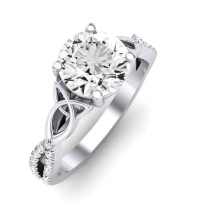 Pavonia Moissanite Matching Band Only (does Not Include Engagement Ring)  For Ring With Round Center whitegold