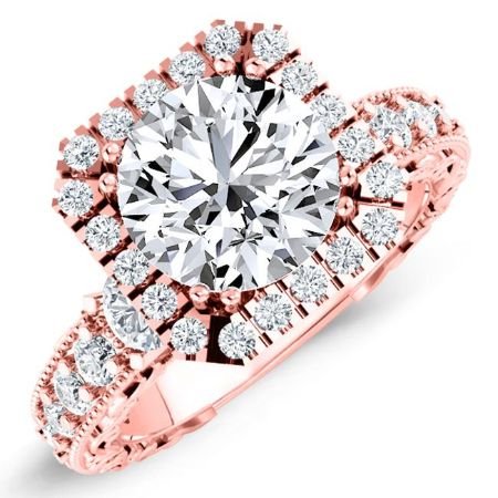 Canna Moissanite Matching Band Only (engagement Ring Not Included) For Ring With Round Center rosegold